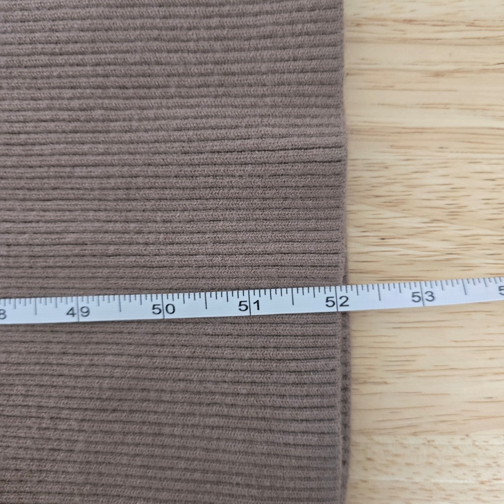 Abercrombie & Fitch Ribbed Knit Maxi Dress Side Slit Soft Taupe Tan Size Small - Picture 6 of 9